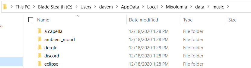 Screenshot of Windows file explorer